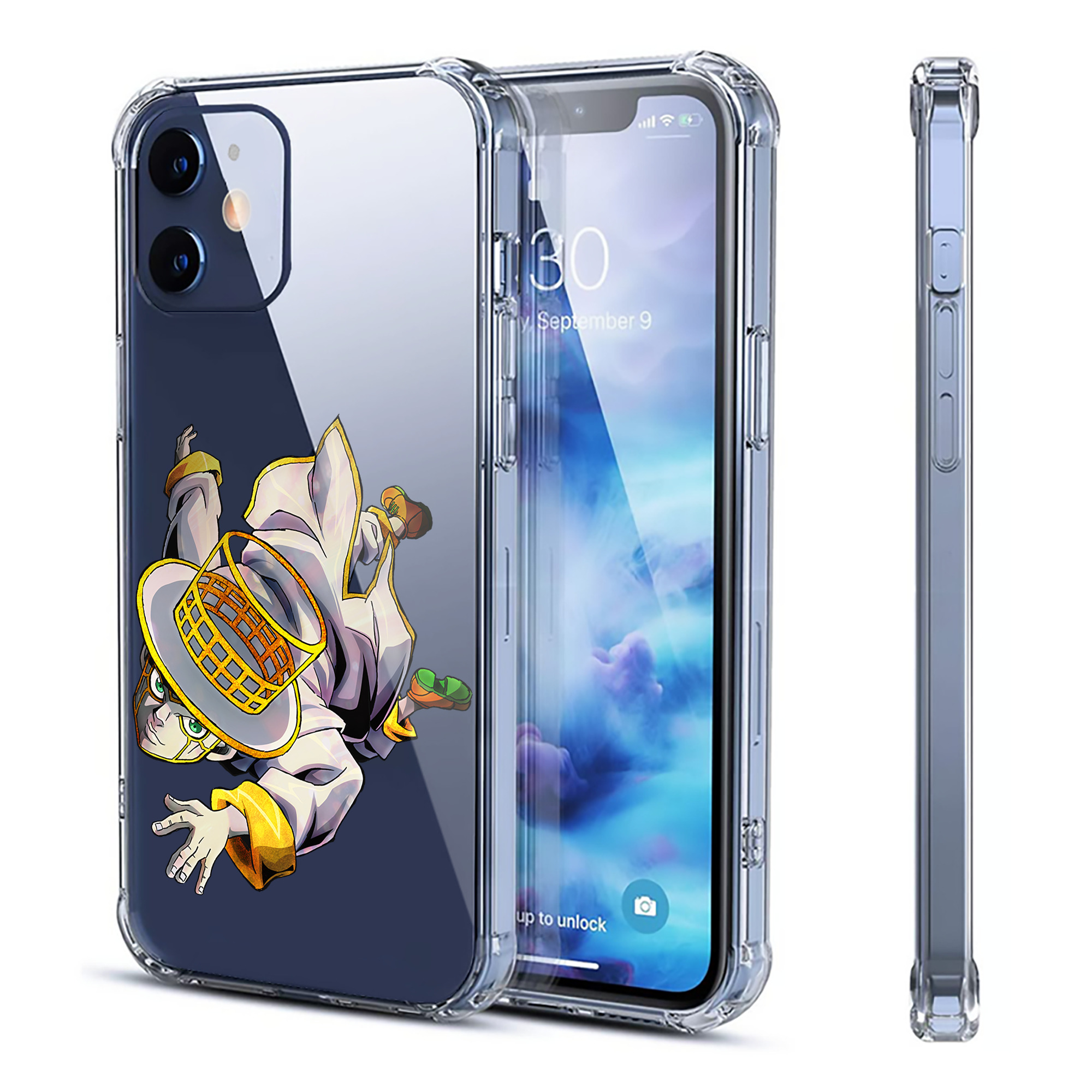 （画像用） ジョジョの奇妙な冒険 岸辺 露伴（きしべ ろはん） JoJo's Bizarre Adventure Rohan Kishibe 【iPhone 12シリーズ対応】透明スマホケース（クリアソフトケース）